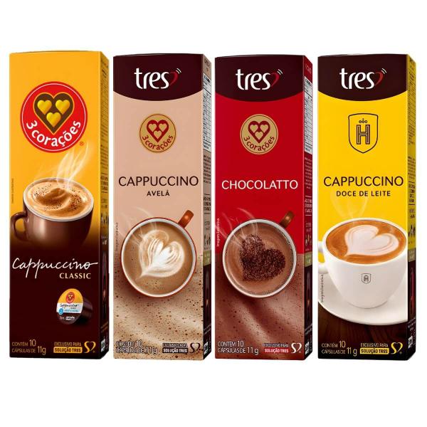 40 Cápsulas de Cappuccino Compatível Cafeteira 3 Corações - Tres Corações 40 Cápsulas de Cappuccino Compatível Cafeteira 3 Corações - Tres Corações