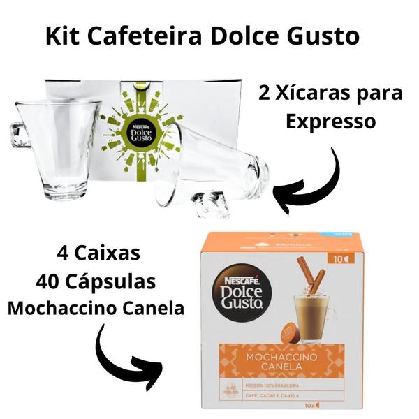 Imagem de 40 Cápsulas Dolce Gusto Mochaccino Canela + Par de xícaras