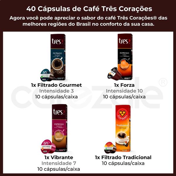 40 Cápsulas Três Corações, Café Imagem de 40 Cápsulas Três Corações, Café