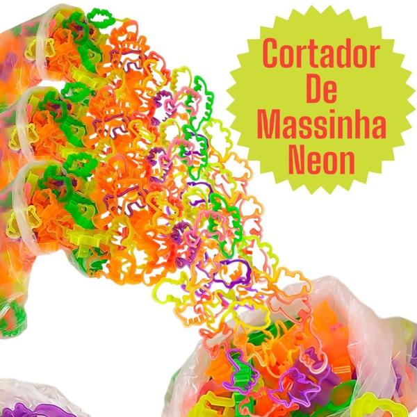 Imagem de 40 Cortadores de Massinha Forminha Neon DinossauroSafari Festa Lembrancinha Infantil Aniversario Prenda