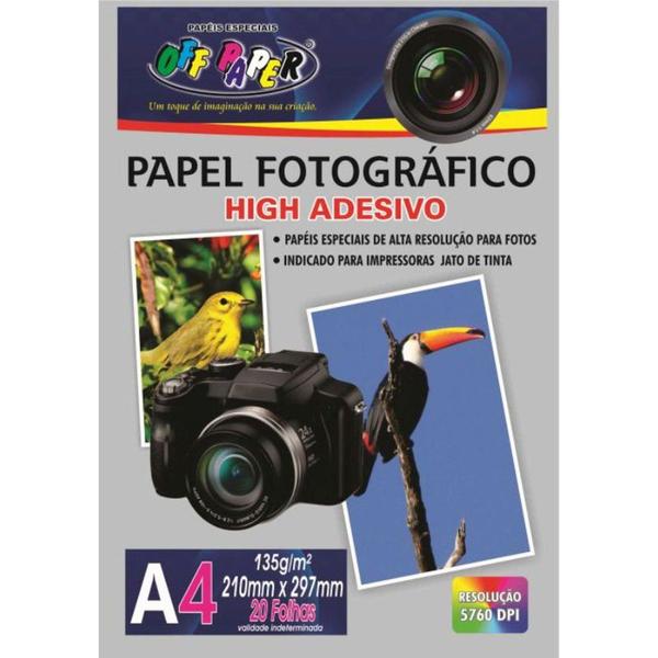 Imagem de 40 folhas papel Fotográfico High Glossy Adesivo Off Paper 135g/2  Pacotes com 20 folhas cada