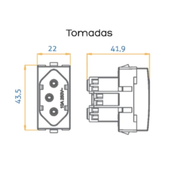 Imagem de 40 Interruptores Tomada 2p+t 10a 250v Linha Sleek 16049