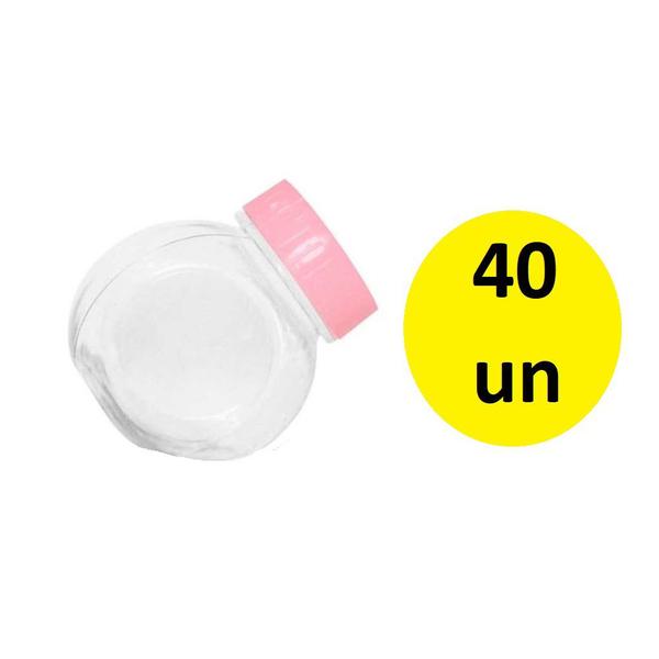 Imagem de 40 Mini Baleiro Bolinha Com Tampa Plástica Rosa