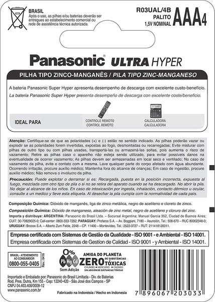 Imagem de 40 Pilhas Aaa Zc Panasonic - 10 Cartelas