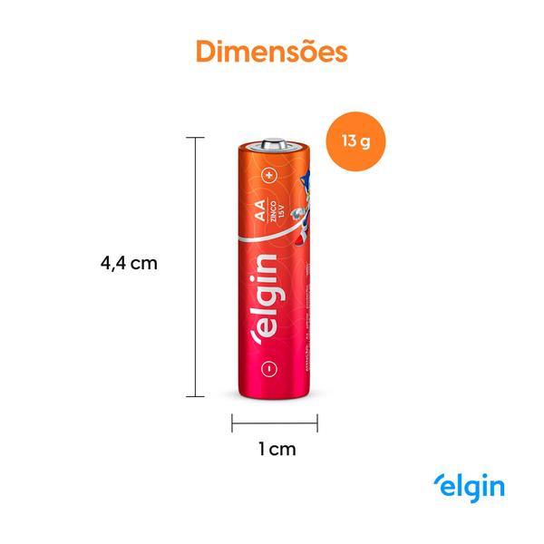 Imagem de 40 Pilhas De Zinco 1,5v Aa Elgin - 10 Cartelas 4 Unidades