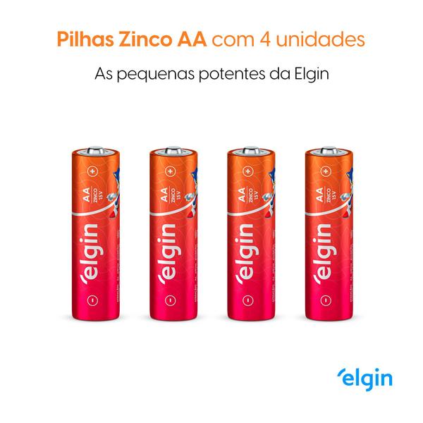 Imagem de 40 Pilhas De Zinco 1,5v Aa Elgin - 10 Cartelas 4 Unidades