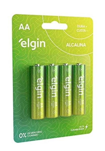 Imagem de 40 Pilhas Pequena Alcalina Aa Elgin Lr6 1,5v (caixa de10 Blisters C/4 unidades)