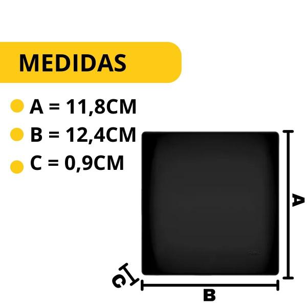 Imagem de 40 Placa cega com suporte 4x4 - PRETO FAME 4077