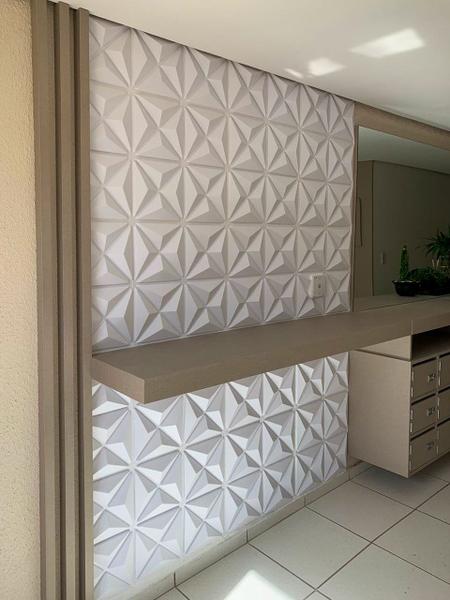 Imagem de 40 Placas Decorativas 3d Plástico 50x50cm Luxo Mini Estrelar Moderno Quarto Sala Parede Painel Decoração Classico Casa