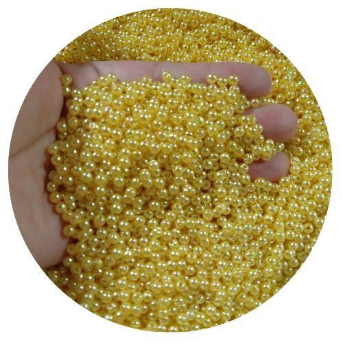 Imagem de 400 pçs pérola bola lisa 4mm amarelo  p/ bijuterias, colares, pulseiras e artesanatos em geral