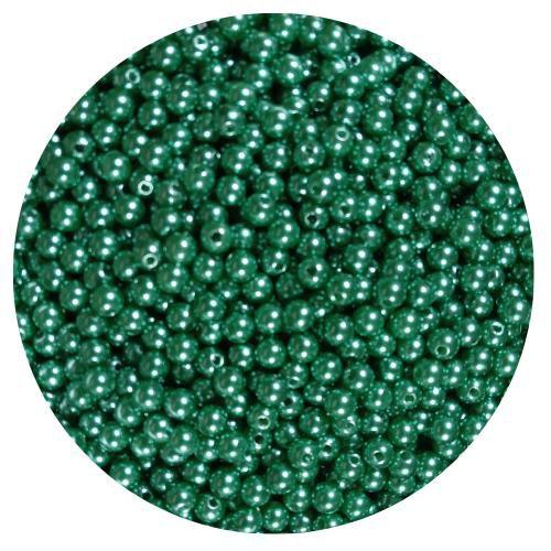 Imagem de 400 pçs pérola bola lisa 4mm verde escuro p/ bijuterias, colares, pulseiras e artesanatos em geral