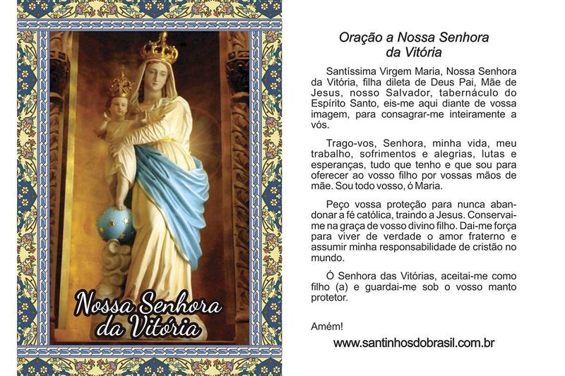 Imagem de 4000 Santinho N S Sra Nossa Senhora da Vitória (oração no verso) - 7x10 cm