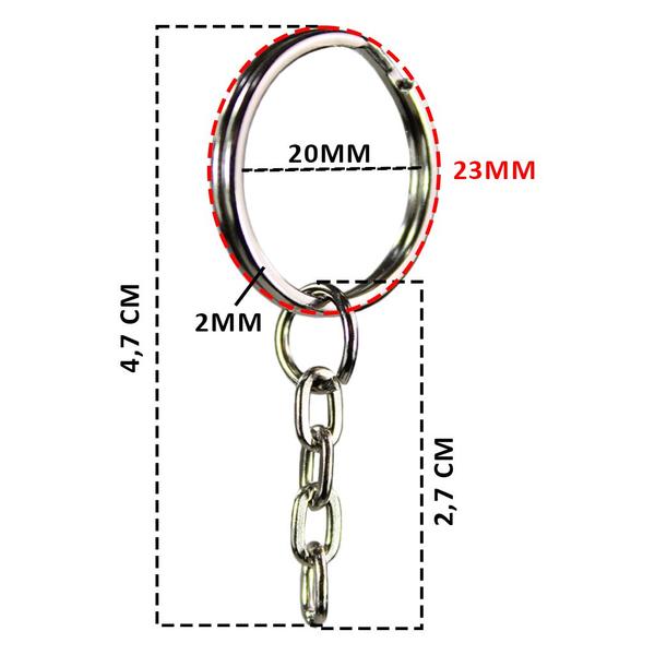 4000 Unidades De Argola 23mm Dourada Com Corrente Para Chaveiro - RussoArt Imagem de 4000 Unidades De Argola 23mm Dourada Com Corrente Para Chaveiro