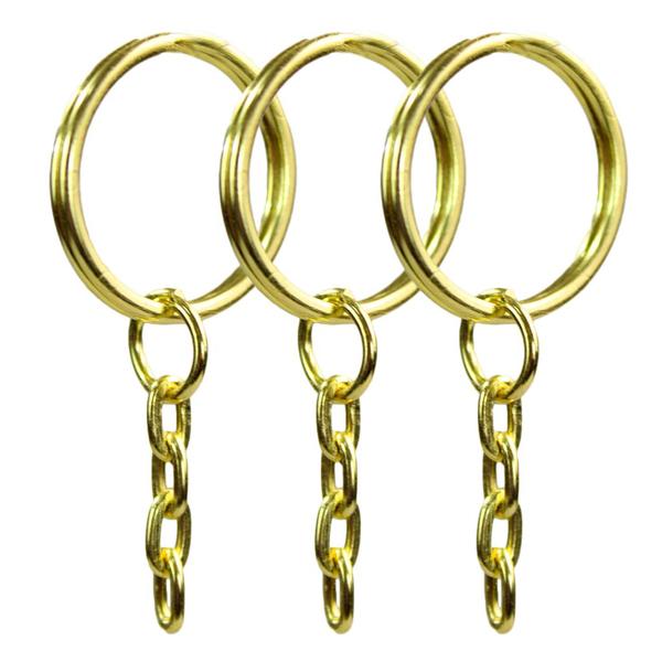 4000 Unidades De Argola 23mm Dourada Com Corrente Para Chaveiro - RussoArt Imagem de 4000 Unidades De Argola 23mm Dourada Com Corrente Para Chaveiro