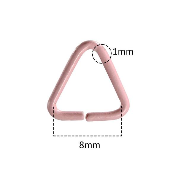 Imagem de 4000 Unidades De Argola Com Corrente Para Chaveiro 23mm + Triangulo Rosa Bebe