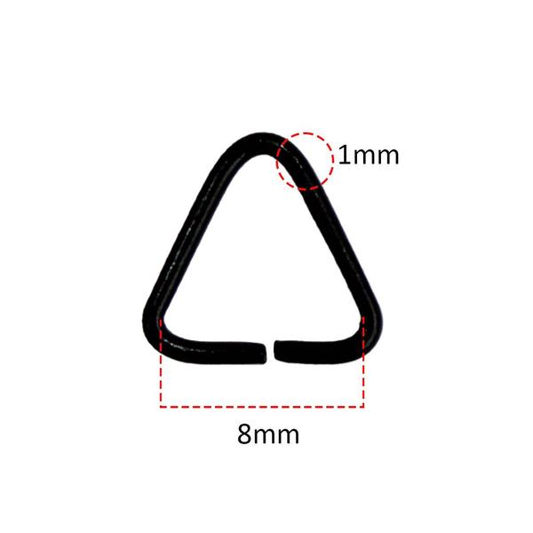 Imagem de 4000 Unidades De Argola Preta Com Corrente Chaveiro 23mm + Triangulos 8mm