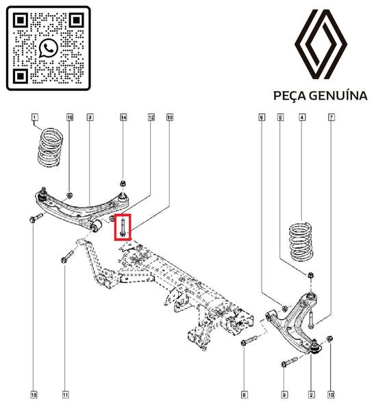 Imagem de 401583653r - parafuso não perfurante roscado de aço - 2018-2019 - kwid