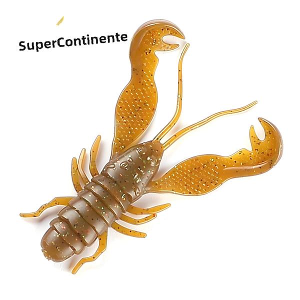 Imagem de 40mm 70mm Supercontinente Filet Craw Isca De Plástico Macio Pesca Camarão Lagosta 15pcs 6pcs