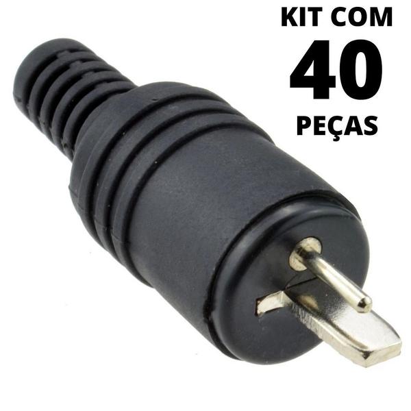 Imagem de 40un Conector Plug Paf Din 2 Pinos Macho Philips Akai Grundig Marantz Sansui Telefunken