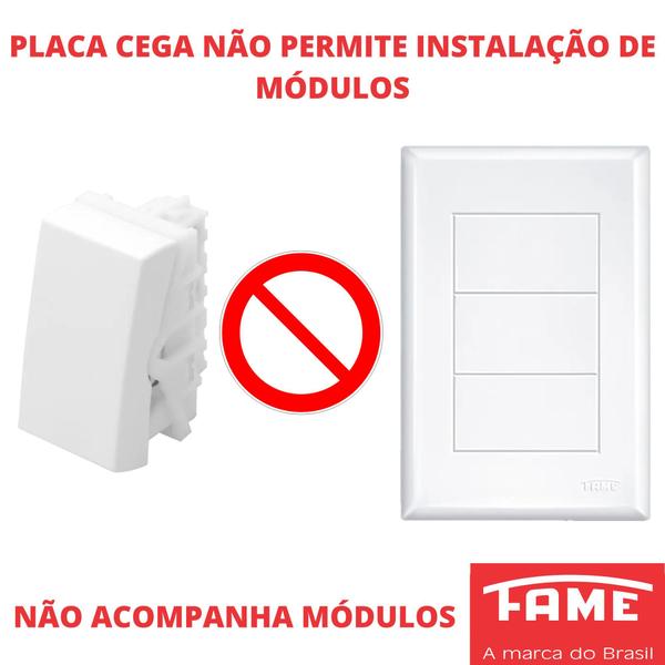 Imagem de 40un Placa 4X2 Cega Com Suporte Evidence FAME 2883/3897