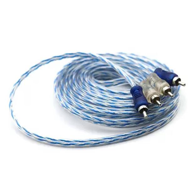 Imagem de 40x Cabos RCA Injetado 5m Azul/Prata Diâmetro 4mm 2 Entradas Macho 2 Saídas Macho Svart/Tech One