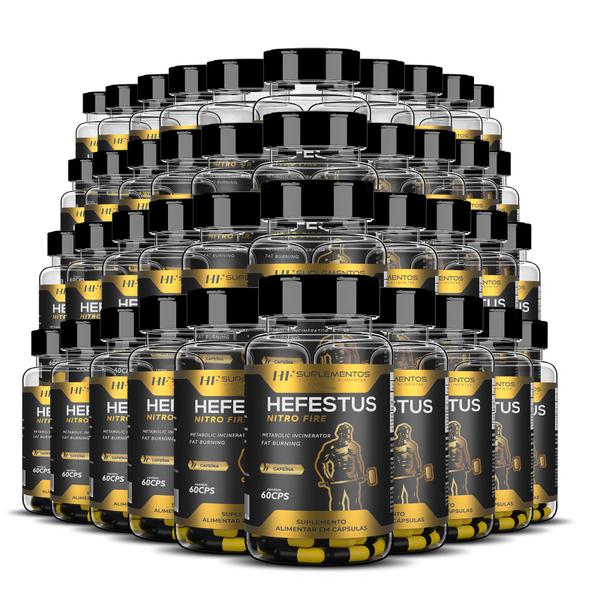 Imagem de 40x HEFESTUS NITRO FIRE FAT BURNING 60CP 530MG HF SUPLEMENTS