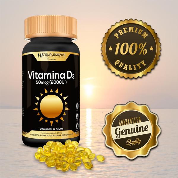 Imagem de 40x vitamina d3 2000ui 30caps premium hf suplements atacado