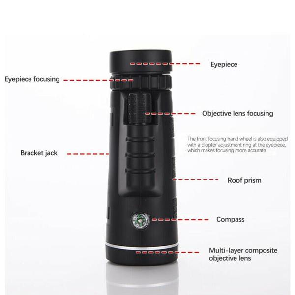 Imagem de 40X60 Zoom Optical HD Lente Monocular Telescópio Starscope Caçando Camping ao ar livre