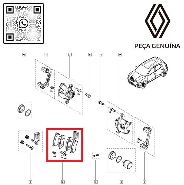 Imagem de 410602596r - pastilha de freio dianteira (disco ventilado) - motor 1.0 12v b4d - de 2016 em diante - kwid