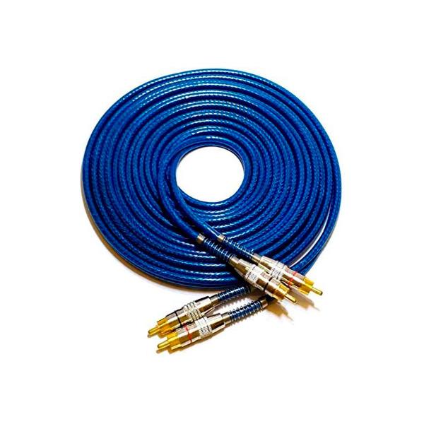 Imagem de 45 Cabos RCA Luxo 5 Metros 5 mm espessura Plug Banhado a Ouro Dupla Blindagem