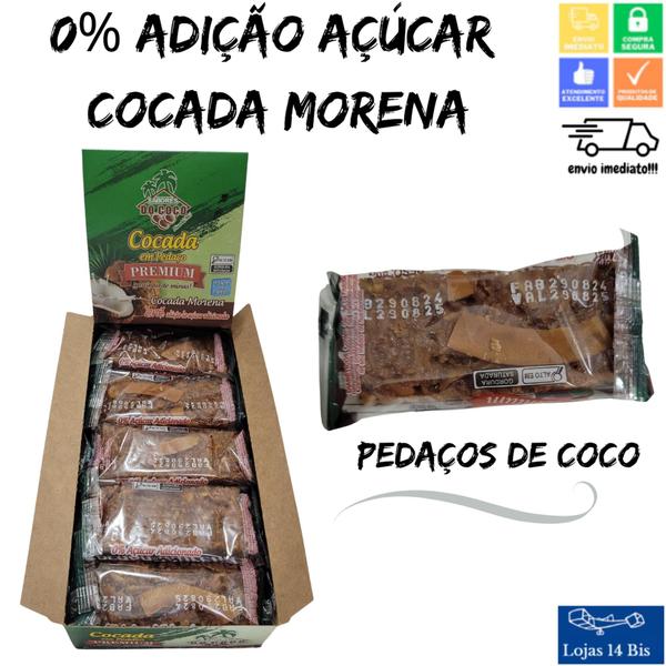 Imagem de 45 Cocada Morena Artesanal Premium 0% de Adição de Açúcar 15x40g