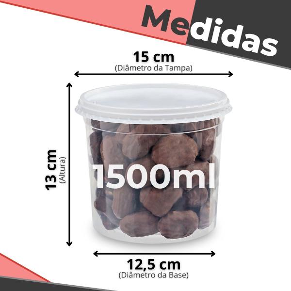 45 Unidades de Potes Plásticos C/ Tampa Sorvete Açaí Sorveteria Massa - Bp Potes Imagem de 45 Unidades de Potes Plásticos C/ Tampa Sorvete Açaí Sorveteria Massa