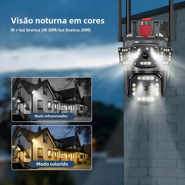 Imagem de 4k 8mp Ptz Wifi Câmera De Vigilância Cctv Ip Externa De Lente Dupla Com Detecção De Movimento