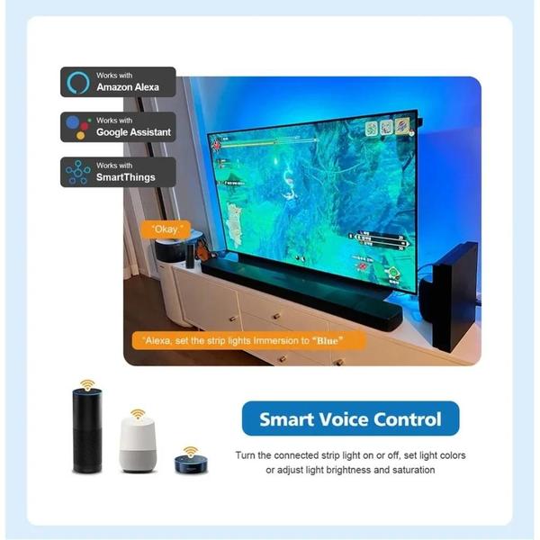 Imagem de 4K HDMI 21 Ambiente Inteligente LED TV Backlight Kit Wifi Alexa Google Assistant Control