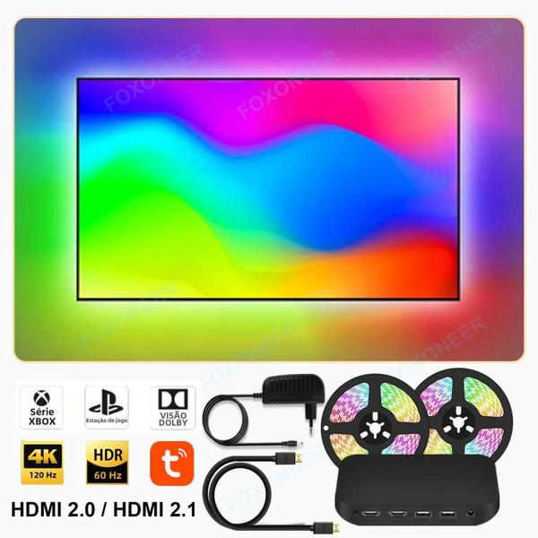 Imagem de 4K HDMI 21 Ambiente Inteligente LED TV Backlight Kit Wifi Alexa Google Assistant Control