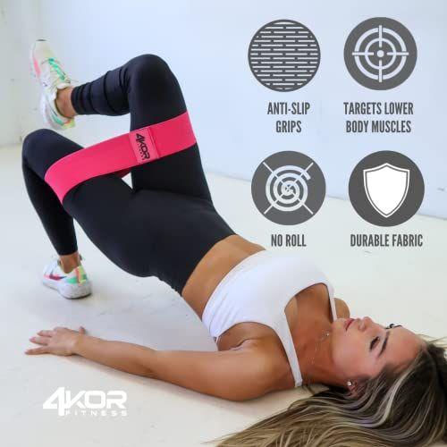 Imagem de 4KOR Hip Bands (3 Grippy: Pink, Aqua, Lavanda) XHeavy, Medium, e Light Resistance Levels for Activating Hips and Glutes