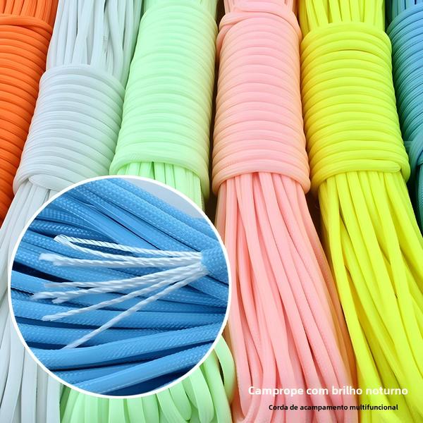 Imagem de 4mm Luminoso 9 Fios Paracord Nylon 550 Brilho Acampamento Ao Ar Livre Sobrevivência Cabo De Barraca