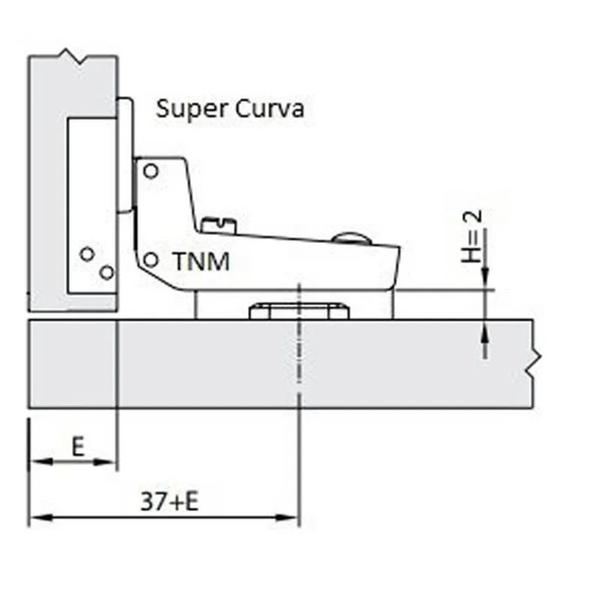 Imagem de 4pçs Dobradiças Super Curva Caneco Porta Armário Móveis 35mm