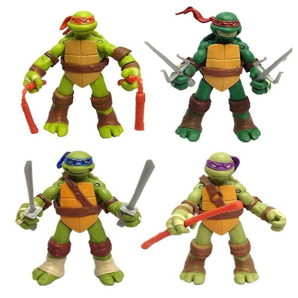 Imagem de 4pcs/lot tartaruga ninja figura brinquedo raphael modelo de brinquedo móvel