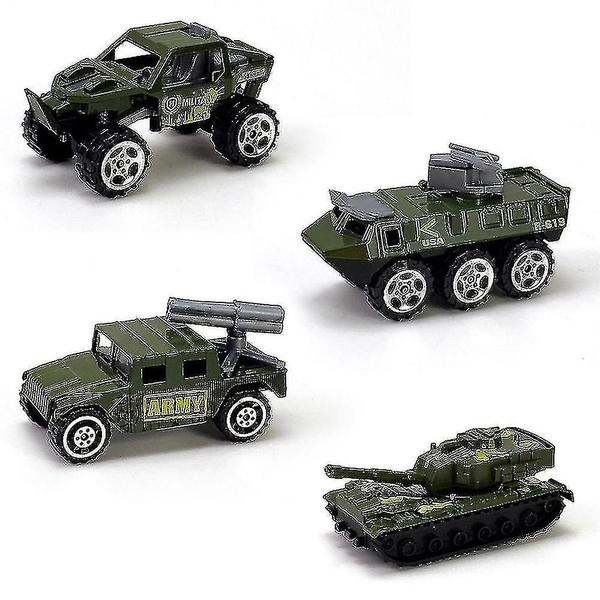 Imagem de 4pcs tanque de simulação Armoczerwony Car Modelo Mini Slide Car T