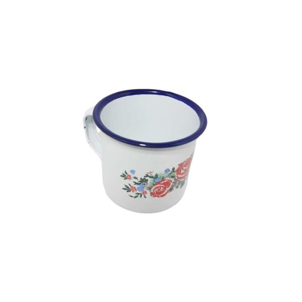 4un caneca esmaltada estampada branca 650ml café leite - YAZI Imagem de 4un caneca esmaltada estampada branca 650ml café leite