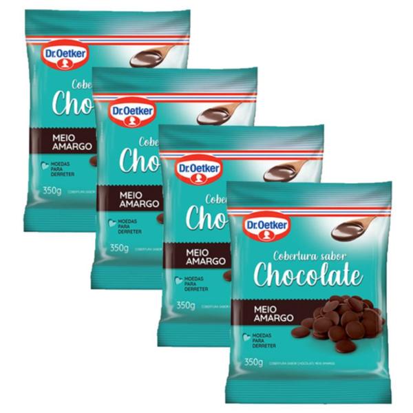 Imagem de 4un Cobertura Chocolate Meio Amargo em Moedas 350 Dr. Oetker