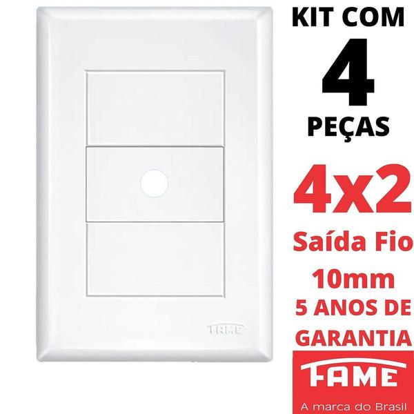 Imagem de 4un Placa 4X2 Saída de Fio Com Suporte Evidence FAME