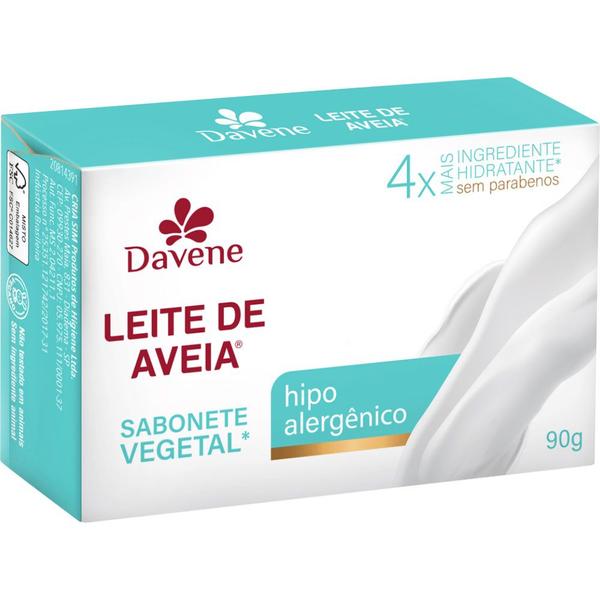 Imagem de 4UN Sabonete Vegetal Leite Aveia Hipoalergenico 90g Davene