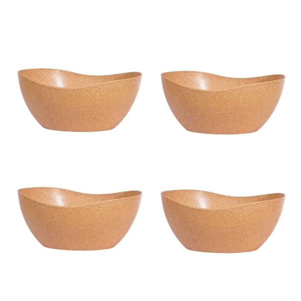 Imagem de 4un Tigela saladeira bowl oval  1,9lt servir marrom claro