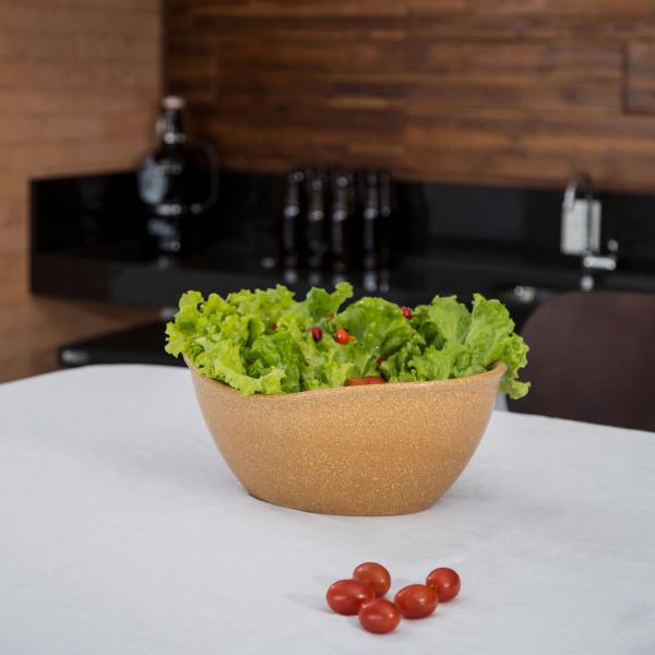 Imagem de 4un Tigela saladeira bowl oval  1,9lt servir marrom claro