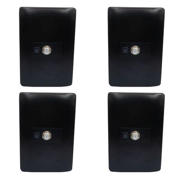 Imagem de 4un Tomada Para Antena De Tv Para Cabo Coaxial Com Placa Habitat Black FAME