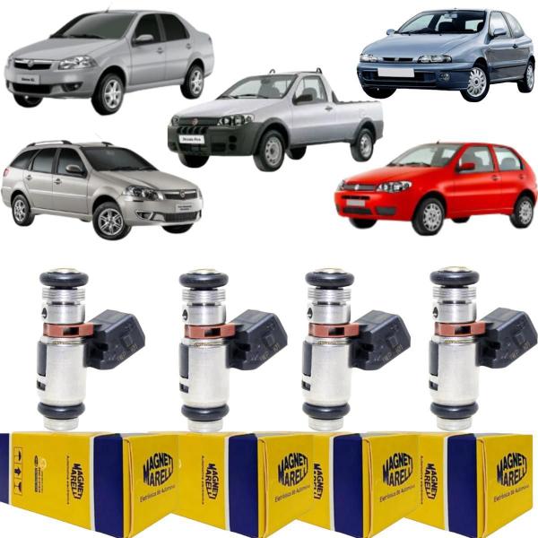 4X Bicos Injetor Palio Weekend 16V 1.6 1997 Em Diante Iwp001 - Magneti Marelli Imagem de 4X Bicos Injetor Palio Weekend 16V 1.6 1997 Em Diante Iwp001