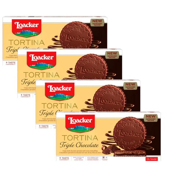 4x Biscoito LOACKER Tortina Triple Chocolate 63g (3x21g) Imagem de 4x Biscoito LOACKER Tortina Triple Chocolate 63g (3x21g)