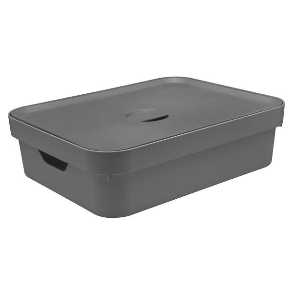 4x Caixa Organizadora 16L Multiuso OU Cinza 13x35x45cm Imagem de 4x Caixa Organizadora 16L Multiuso OU Cinza 13x35x45cm